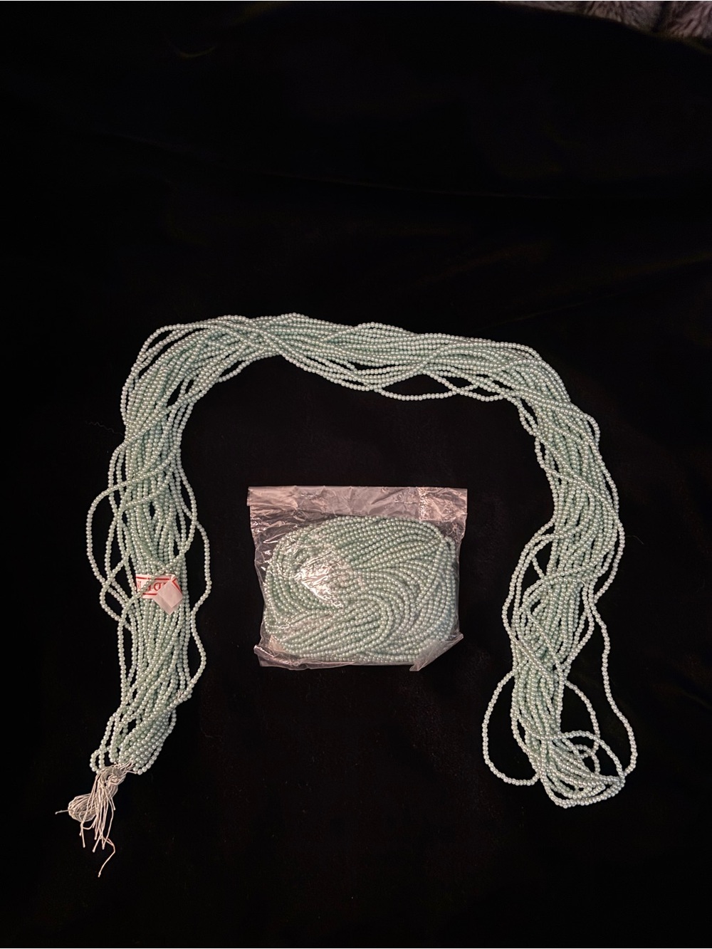 Sea Green Seed 3mm Bead Multi-Strand pearl . 12 strands in each bunch.